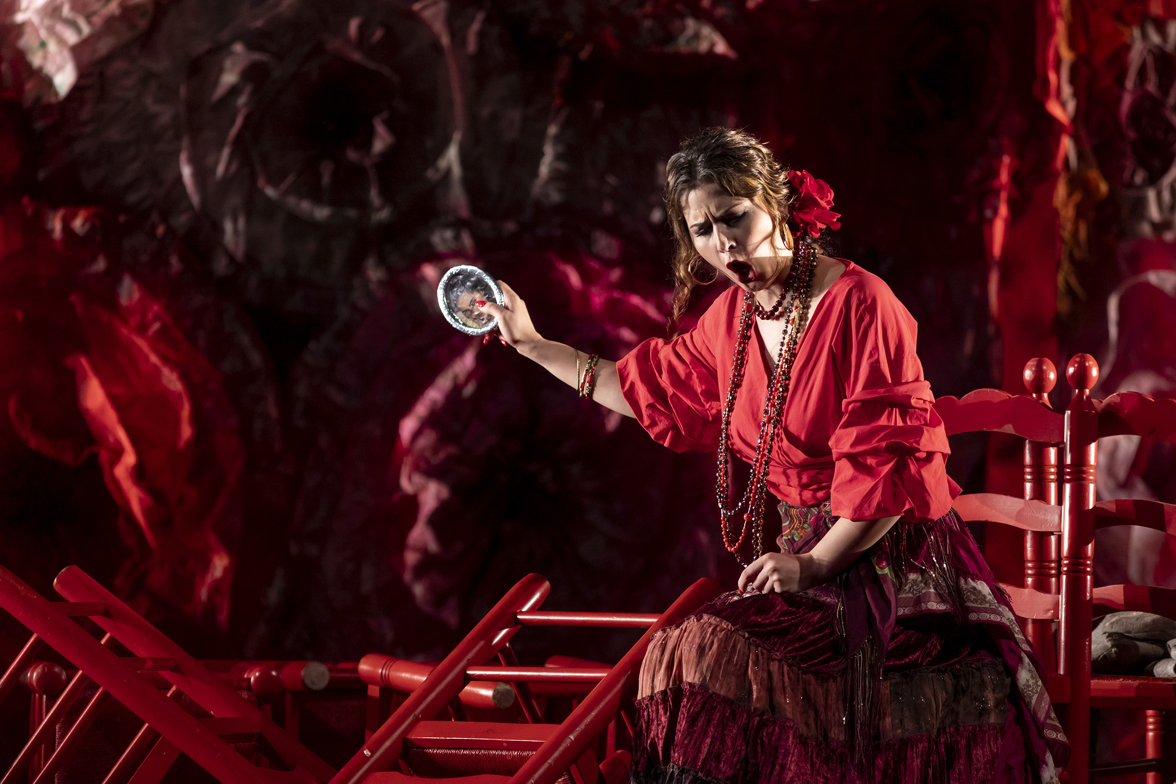 Málaga (España) 18/09/2024 Puesta en escena de la ópera ‘El gitano por amor’ en el Teatro Cervantes.Producción escénica, producción musical y solistas, Ópera Estudio de Málaga. Dirección artística, Carlos Álvarez.Foto: Daniel Pérez / Teatro Cervantes